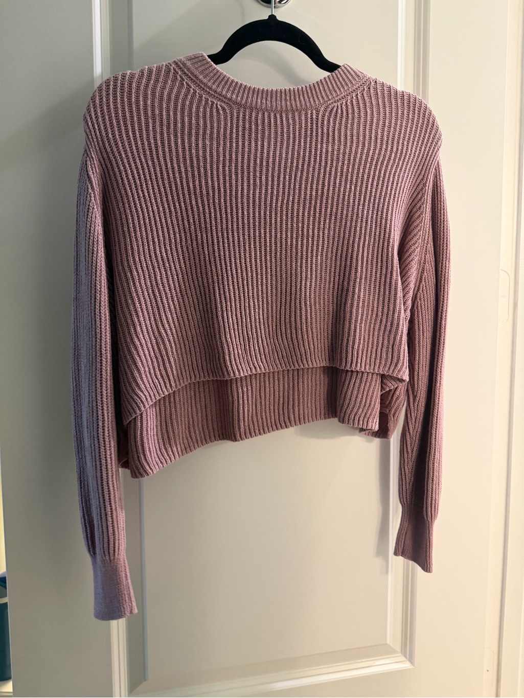 Cotton On Dusty Rose Cropped Ribbed Sweater